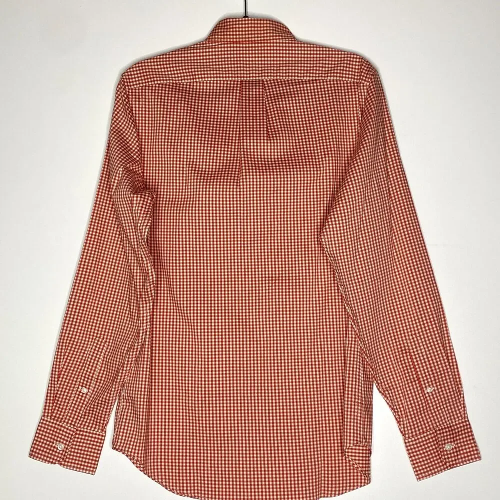 New J. Crew Performance Twill Gingham Plaid Button Down Shirt Men's Size Small